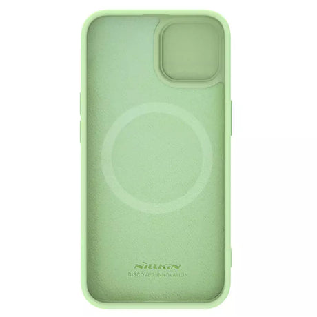 Husa de protectie Nillkin CamShield Silky MagSafe Silicone compatibil cu iPhone 15 Plus, Verde Menta