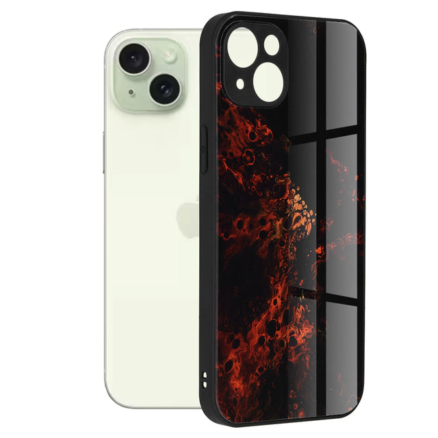 Husa de protectie Techsuit Glaze Series compatibil cu iPhone 15 Plus, Rosu Nebula