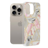 Husa de protectie Techsuit Marble Series compatibil cu iPhone 15 Pro Max, Roz Hex