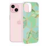 Husa de protectie Techsuit Marble Series compatibil cu iPhone 15, Verde Hex