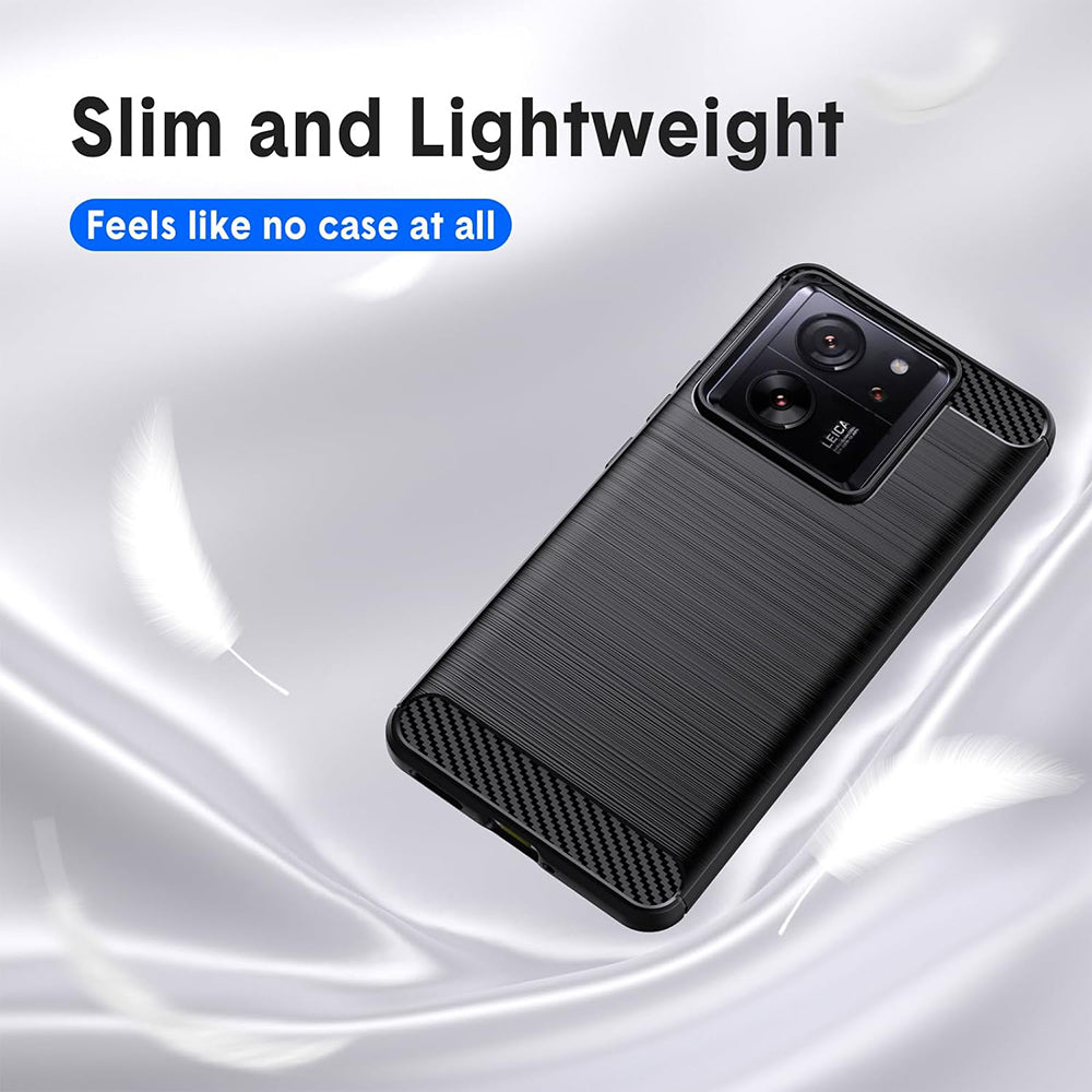 Husa de protectie Techsuit Carbon Silicone compatibil cu Xiaomi 13T / 13T Pro, Negru