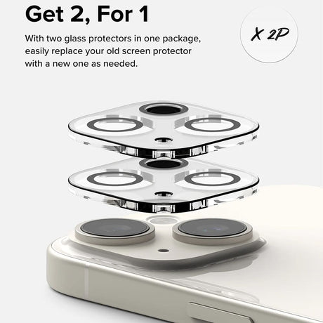 Folie de protectie Ringke Camera Glass (set de 2) compatibil cu iPhone 15 / iPhone 15 Plus, Transparent