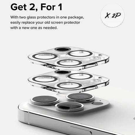 Folie de protectie Ringke Camera Glass (set de 2) compatibil cu iPhone 15 Pro Max, Transparent