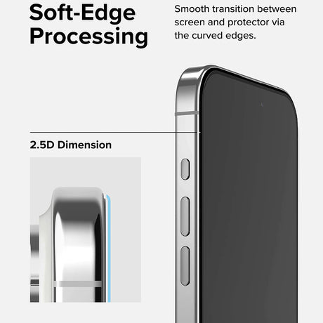 Folie de protectie Ringke Tempered Glass compatibil cu iPhone 15 Pro, Negru