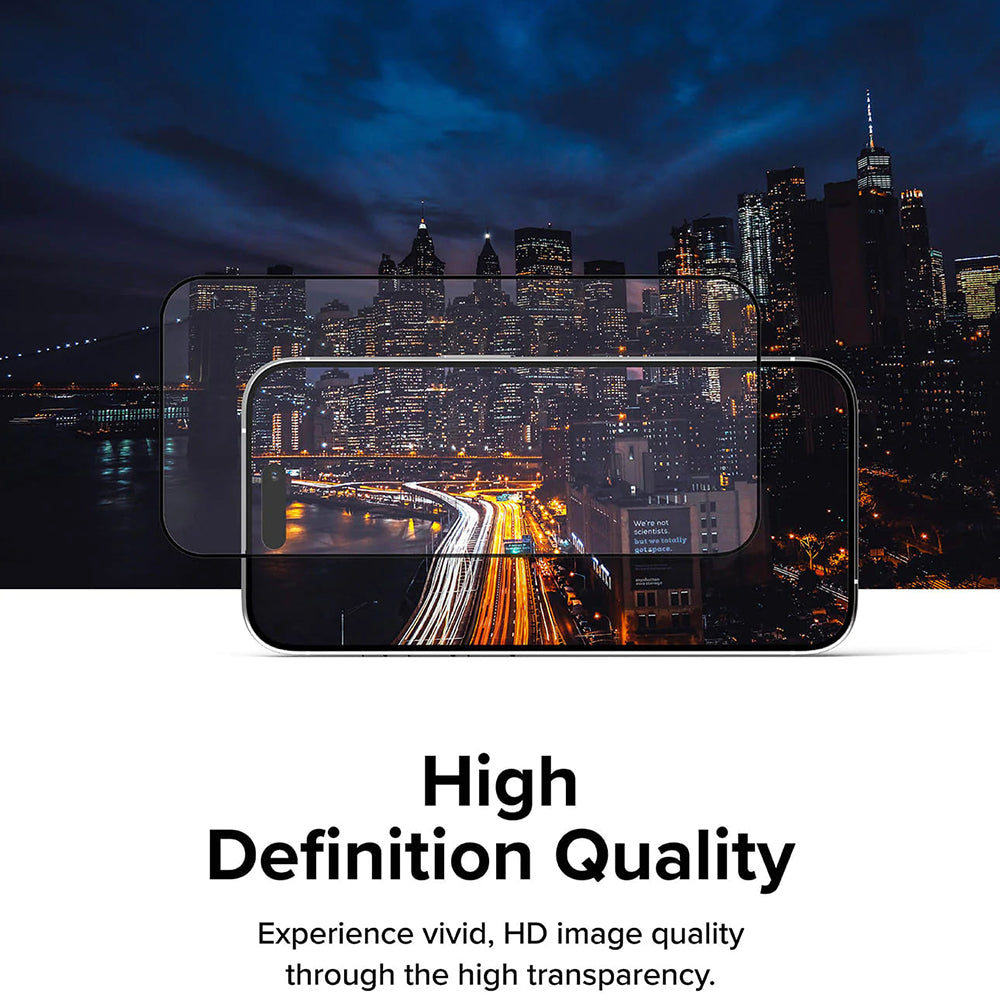 Folie de protectie Ringke Tempered Glass compatibil cu iPhone 15 Pro, Negru