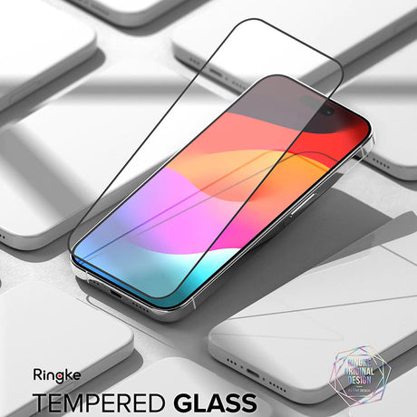Folie de protectie Ringke Tempered Glass compatibil cu iPhone 15 Pro Max, Negru