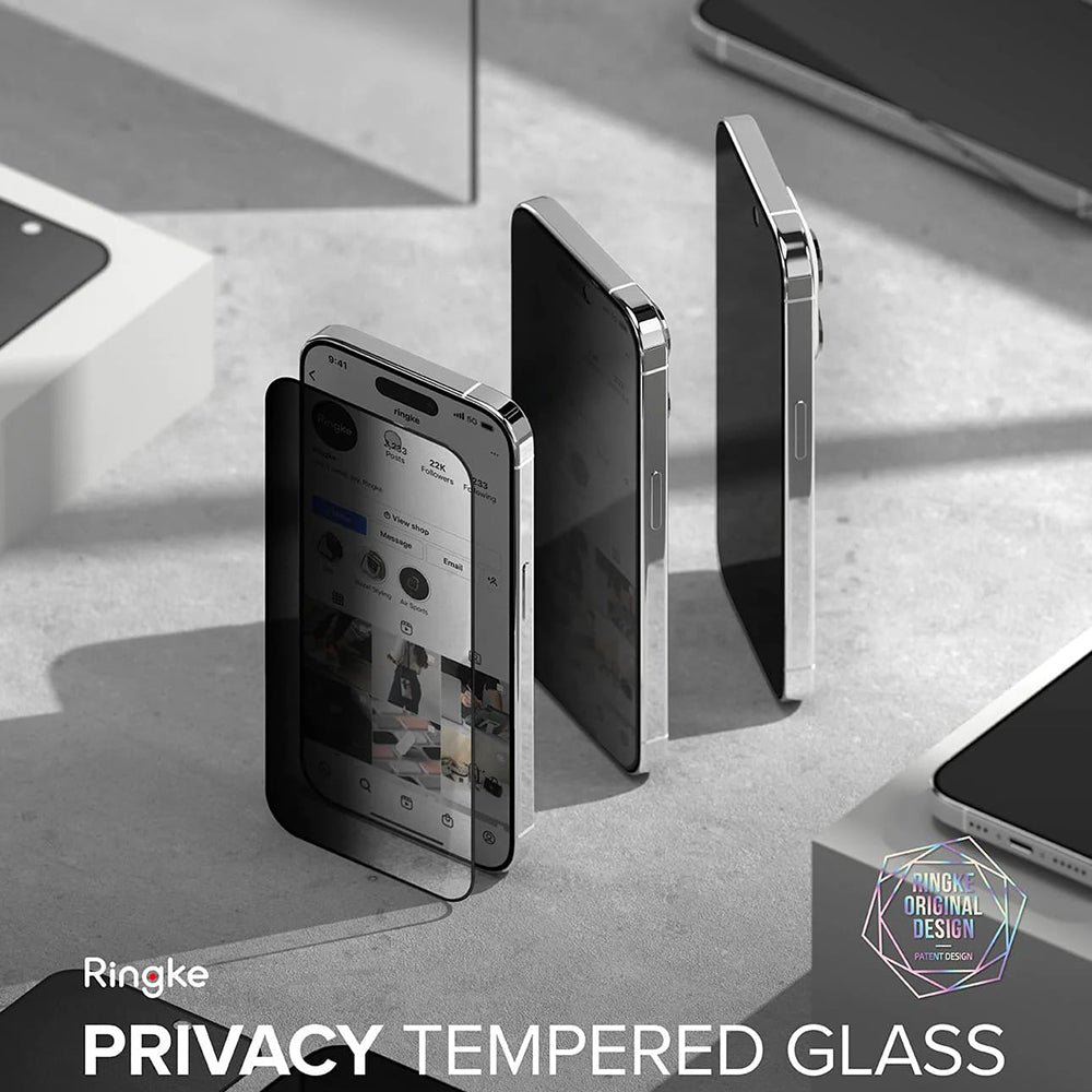 Folie pentru iPhone 15 Pro - Ringke Tempered Glass - Privacy