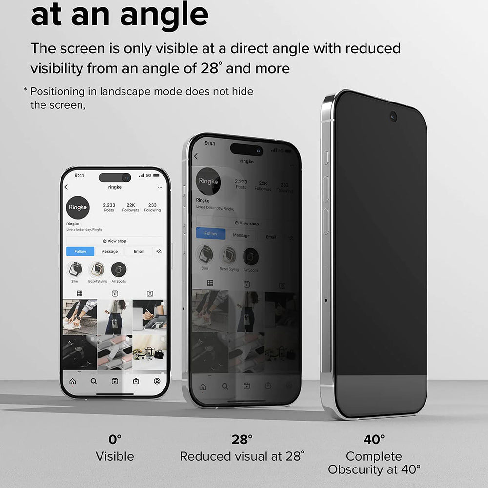 Folie de protecție Ringke Tempered Glass Privacy pentru iPhone 15 Pro Max