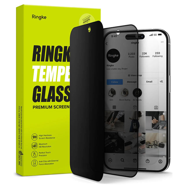Folie de protecție Ringke Tempered Glass Privacy pentru iPhone 15 Pro Max