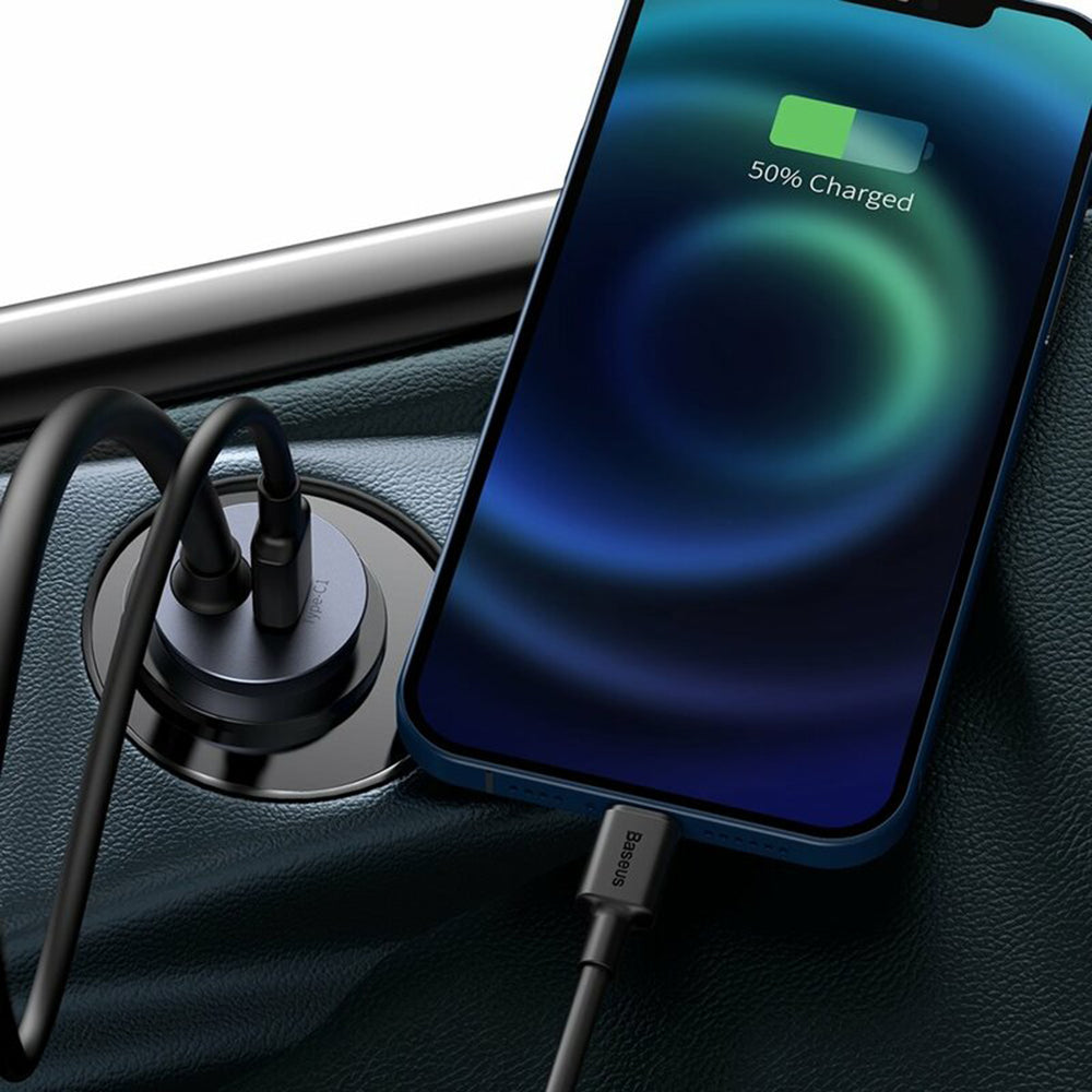 Incarcator Baseus Car Share Together (CCBT-A0G), Port Extension, 2x USB, 2x Type-C, Fast Charging, 120W, Gri