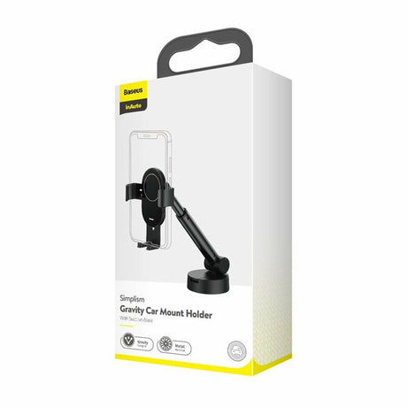 Suport Baseus Simplism (SUYL-JY01), Gravity Grip for Dashboard and Windshield, Negru