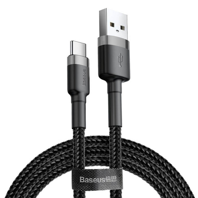 Cablu Baseus Cafule (CATKLF-AG1), USB to Type-C, Fast Charge, 3A, 480Mbps, 0.5m, Gri / Black