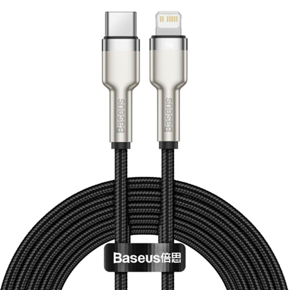Cablu Baseus Cafule Series Metal (CATLJK-A01), Type-C to Lightning, PD20W, 1m, Negru