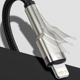 Cablu Baseus Cafule Series Metal (CALJK-A01), USB to Lightning, 2.4A, 480Mbps, 1m, Negru