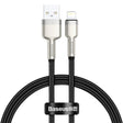 Cablu Baseus Cafule Series Metal (CALJK-A01), USB to Lightning, 2.4A, 480Mbps, 1m, Negru