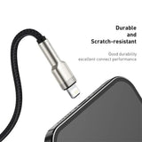 Cablu Baseus Cafule Series Metal (CALJK-01), USB to Lightning, 2.4A, 480Mbps, 25cm, Negru