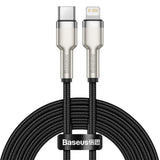 Cablu Baseus Cafule Series Metal (CATLJK-01), Type-C to Lightning, 20W, 25cm, Negru