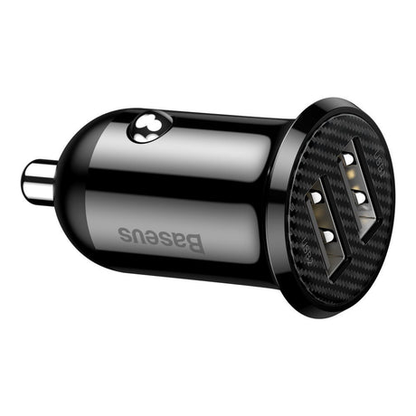 Incarcator Baseus Car (CCALLP-01), 2x USB, Mini Appearance, 4.8A, Negru