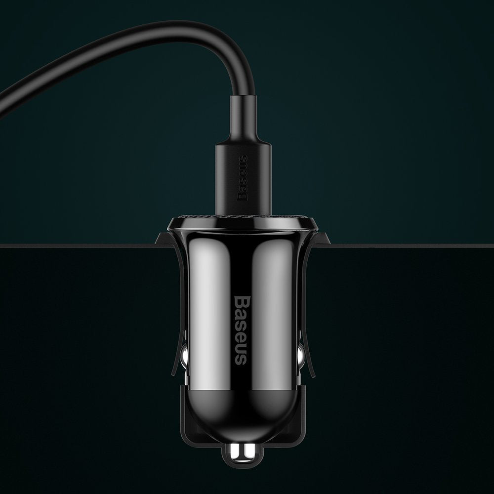 Incarcator Baseus Car (CCALLP-01), 2x USB, Mini Appearance, 4.8A, Negru