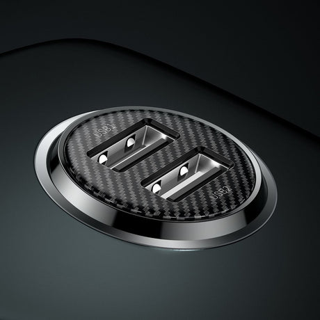 Incarcator Baseus Car (CCALLP-01), 2x USB, Mini Appearance, 4.8A, Negru