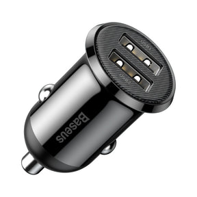 Incarcator Baseus Car (CCALLP-01), 2x USB, Mini Appearance, 4.8A, Negru