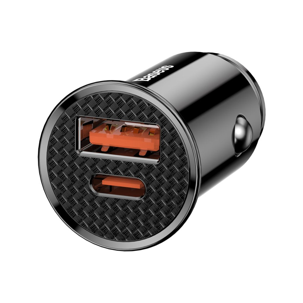 Incarcator Baseus Car Circular (CCALL-YS01), USB, Type-C, Fast Charging, 30W, 5A, Negru