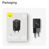 Incarcator Baseus (CCGN070401), GaN, Type-C, Fast Charging, 30W, Negru