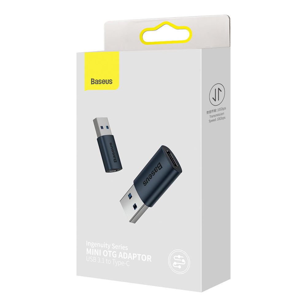 Adaptor Baseus OTG Adapter Ingenuity Series (ZJJQ000103), USB 3.1 Male to Type-C Female, Albastru