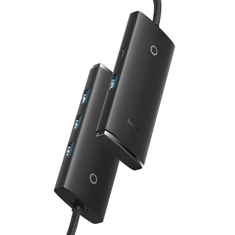Hub/Dock Baseus Hub Adapter Lite Series (WKQX030401), USB-C to 4x USB 3.0, Type-C, 1m, Negru