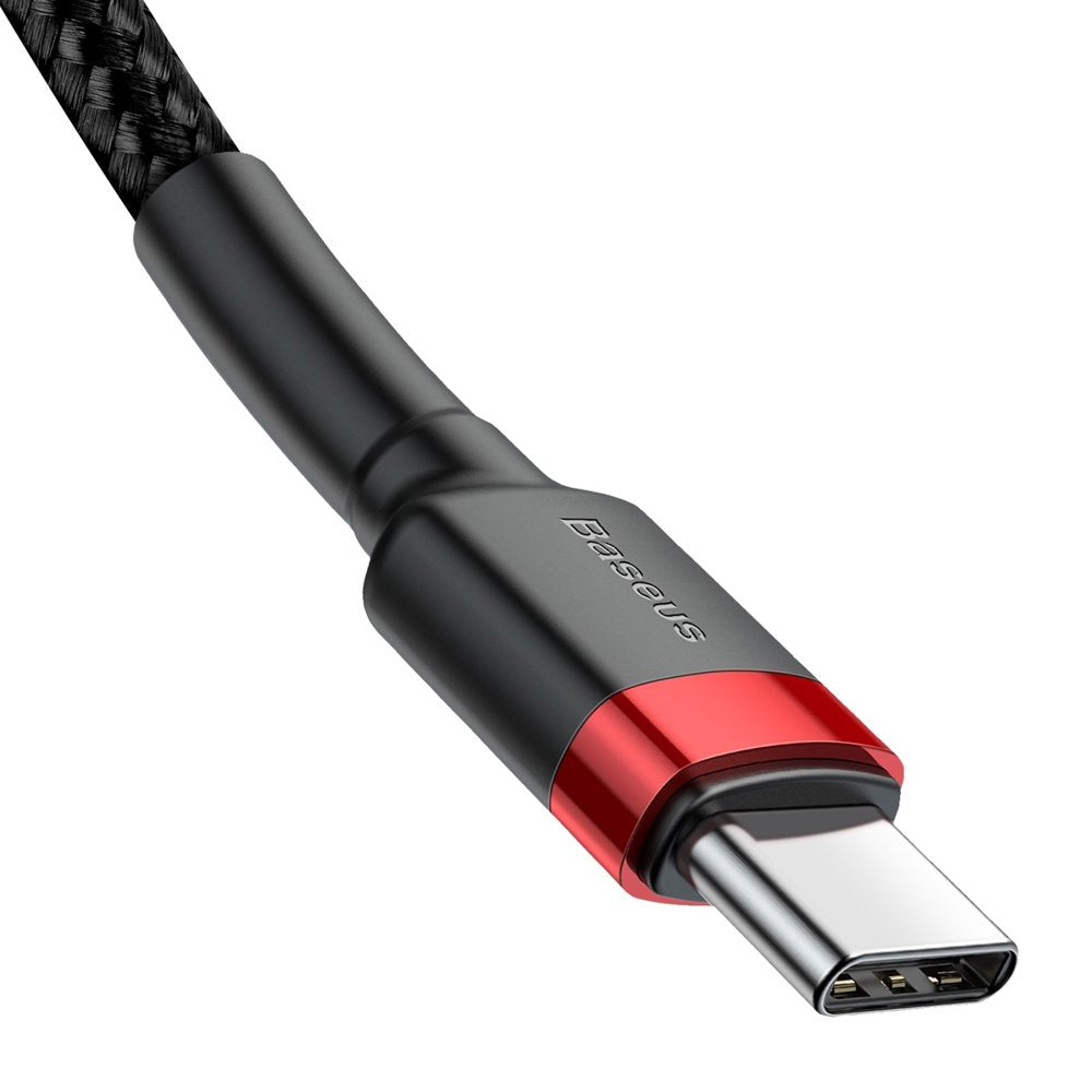 Cablu Baseus Cafule (CATKLF-H91), Type-C to Type-C, Fast Charging, 60W, 20V, 3A, 2m, Rosu / Black