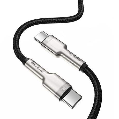 Cablu Baseus Cafule Series Metal (CATJK-C01), Type-C to Type-C, Super Fast Charge, 100W, 480Mbps, 20V, 5A, 1m, Negru
