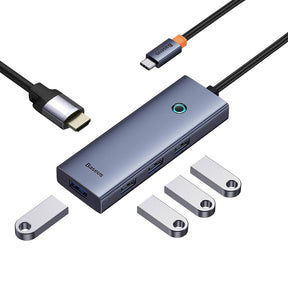 Hub/Dock Baseus Docking Station UltraJoy (B00052809813-00), Type-C to HDMI, 4 x USB, 4K@30Hz, Gri Spatial