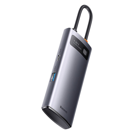 Hub/Dock Baseus Docking Station Metal Gleam Series (WKWG070013), 4in1 Multifunctional Hub, Type-C to 4 x USB 3.0, Type-C, Gri