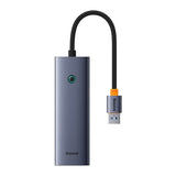 Hub/Dock Baseus Docking Station UltraJoy Series (B0005280A813-01), USB to 3 x USB 3.0, RJ45, 100W, Gri Spatial