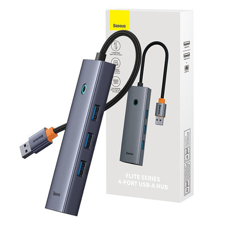 Hub/Dock Baseus Docking Station UltraJoy Series (B0005280A813-01), USB to 3 x USB 3.0, RJ45, 100W, Gri Spatial