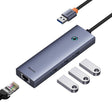 Hub/Dock Baseus Docking Station UltraJoy Series (B0005280A813-01), USB to 3 x USB 3.0, RJ45, 100W, Gri Spatial