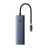 Hub Baseus UltraJoy (B00052805813-00), Type-C la HDMI / 2x USB / RJ45 / SD / TF, Gri