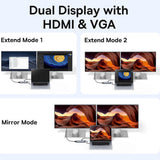 Hub Baseus Metal Gleam (B00030709811-00), Type-C to HDMI 4K, VGA, 4xUSB, RJ45, Gri