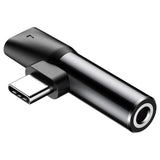 Adaptor Baseus Audio Adapter L41 (CATL41-01/A10229300117-Z1), Type-C to Type-C, Jack 3.5 mm, Negru