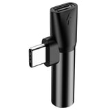 Adaptor Baseus Audio Adapter L41 (CATL41-01/A10229300117-Z1), Type-C to Type-C, Jack 3.5 mm, Negru