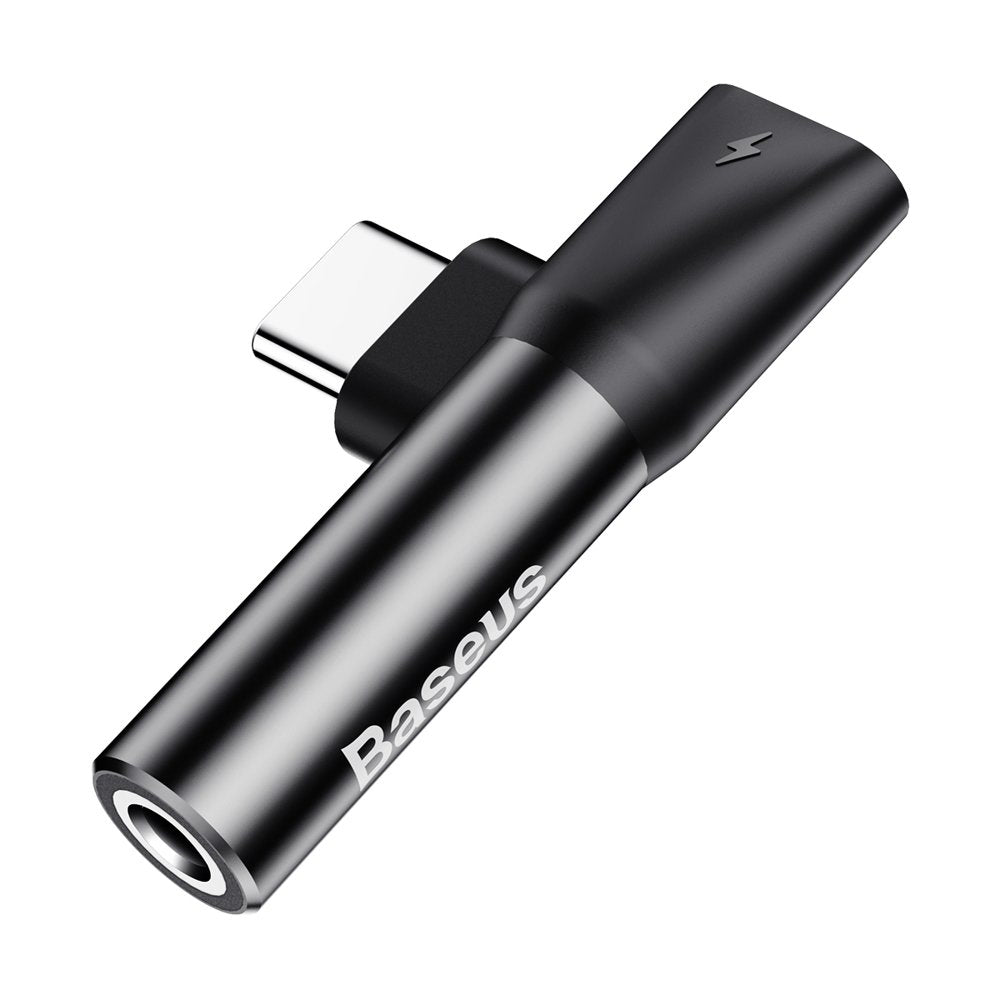 Adaptor Baseus Audio Adapter L41 (CATL41-01/A10229300117-Z1), Type-C to Type-C, Jack 3.5 mm, Negru