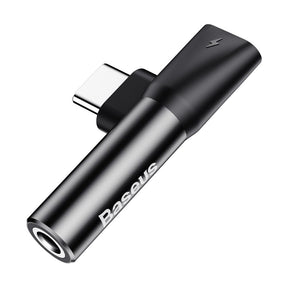 Adaptor Baseus Audio Adapter L41 (CATL41-01/A10229300117-Z1), Type-C to Type-C, Jack 3.5 mm, Negru