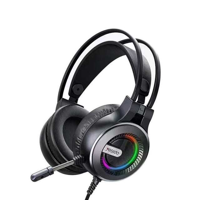 Casti Yesido Wired (EK02), for Gaming, Jack 3.5mm, with Microphone, RGB LED Lights, Negru