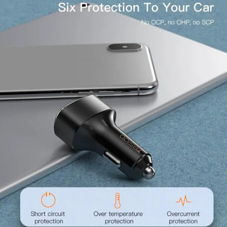 Incarcator Yesido Car (Y46), 3x USB, 2.4A, Q.C3.0, Fast Charging, 42W, Negru