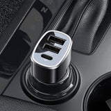 Incarcator Yesido Car (Y47), Dual USB, Type-C, Fast Charging, 49W, Aluminum Alloy, Negru