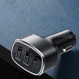 Incarcator Yesido Car (Y47), Dual USB, Type-C, Fast Charging, 49W, Aluminum Alloy, Negru