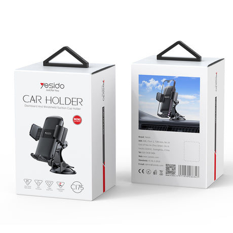 Suport Yesido (C175), Gravity Grip for Dashboard and Windshield, Negru