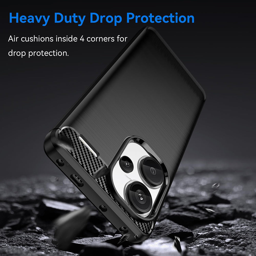 Husa de protectie Techsuit Carbon Silicone compatibil cu Xiaomi Redmi Note 13 Pro+ 5G, Negru
