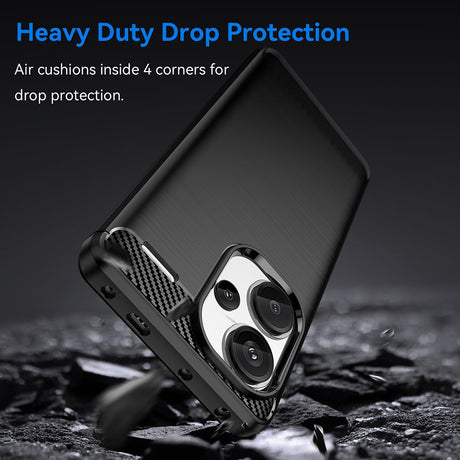 Husa de protectie Techsuit Carbon Silicone compatibil cu Xiaomi Redmi Note 13 Pro+ 5G, Negru