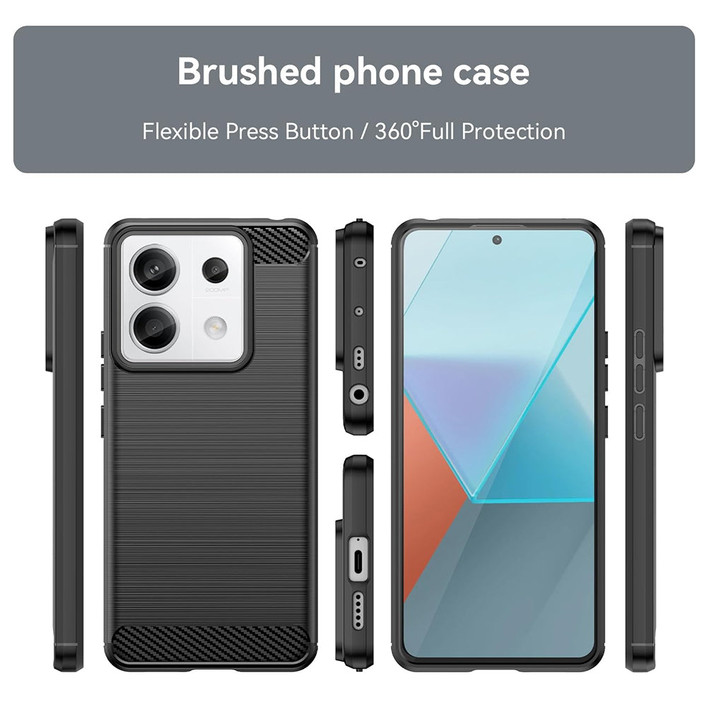 Husa de protectie Techsuit Carbon Silicone compatibil cu Xiaomi Redmi Note 13 Pro 5G / Xiaomi Poco X6, Negru